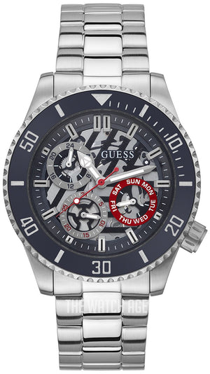 Guess Axle Multifunction Black Dial Silver Steel Strap Watch For Men - GW0488G1 Authentic Buy Shop Now