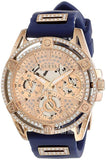 Guess Queen Quartz Crystals Rose Gold Dial Blue Silicone Strap Watch For Women - GW0536L5 Authentic Buy Shop Now