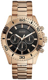 Guess Chaser Chronograph Black Dial Rose Gold Steel Strap Watch for Men - W0170G3 Authentic Buy Shop Now