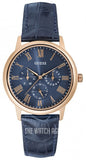 Guess Analog Blue Dial Blue Leather Strap Watch For Men - W0496G4 Authentic Buy Shop Now