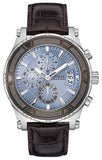 Guess Pinnacle Chronograph Quartz Blue Dial Brown Leather Strap Watch For Men - W0673G1 Authentic Buy Shop Now