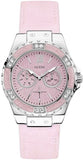 Guess Limelight Quartz Diamonds Pink Dial Pink Denim Strap Watch For Women - W0775l15 Authentic Buy Shop Now