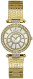 Guess Muse Crystals White Dial Rose Gold Steel Strap Watch For Women - W1008L2 Authentic Buy Shop Now
