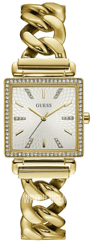Guess Vanity Diamonds Silver Dial Gold Steel Strap Watch for Women - W1030L2 Authentic Buy Shop Now