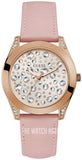 Guess Wonderlust Beige Dial Pink Leather Strap Watch for Women - W1065L1 Authentic Buy Shop Now