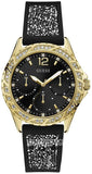 Guess Swirl Quartz Black Dial Black Silicone Strap Watch for Women - W1096L3 Authentic Buy Shop Now