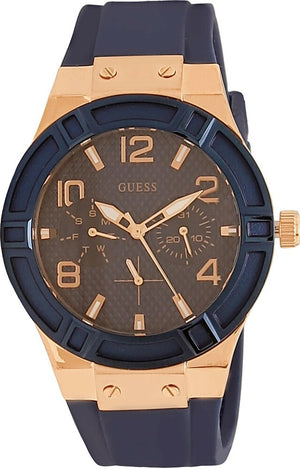 Guess Jet Setter Analog Quartz Blue Dial Blue Rubber Strap Watch For Women - W0571L1 Authentic Buy Shop Now