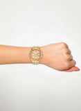 Guess Mini Sunrise Chronograph Quartz Rose Gold Dial Rose Gold Steel Strap Watch For Women - W0448L3 Authentic Buy Shop Now