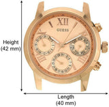 Guess Mini Sunrise Chronograph Quartz Rose Gold Dial Rose Gold Steel Strap Watch For Women - W0448L3 Authentic Buy Shop Now