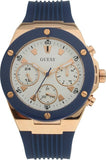 Guess Athena White Dial White Dial Blue Rubber Strap Watch For Women - GW0030L5 Authentic Buy Shop Now