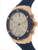 Guess Athena White Dial White Dial Blue Rubber Strap Watch For Women - GW0030L5 Authentic Buy Shop Now