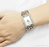 Guess Mod Heavy Metal Diamonds Silver Dial Silver Steel Strap Watch for Women - W95088L1 Authentic Buy Shop Now