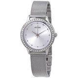 Guess Chelsea Mother of Pearl White Dial Silver Mesh Strap Watch For Women - W0647L1 Authentic Buy Shop Now