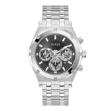 Guess Continental Black Dial Silver Steel Strap Watch for Men - GW0260G1 Authentic Buy Shop Now