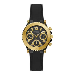 Guess Cosmic Multifunction Black Dial Black Silicone Strap Watch For Women - GW0466L1 Authentic Buy Shop Now