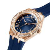 Guess Cosmo Diamonds Blue Blue Dial Blue Silicone Strap Watch for Women - GW0034L4 Authentic Buy Shop Now