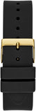 Guess Cubed Analog Gold Dial Black Silicone Strap Watch For Women - GW0665L1 Authentic Buy Shop Now