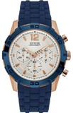 Guess Caliber Chronograph White Dial Blue Silicone Strap Watch for Men - W0864G5 Authentic Buy Shop Now