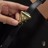 Guess Fame Quartz Gold Dial Black Leather Strap Watch For Women - GW0548L3 Authentic Buy Shop Now