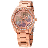 Guess G Twist Diamonds Rose Gold Dial Rose Gold Steel Strap Watch For Women - W1201L3 Authentic Buy Shop Now