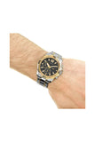 Guess Commander Chronograph Black Dial Two Tone Steel Strap Watch for Men - GW0056G4 Authentic Buy Shop Now