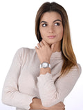 Guess Sparkling Silver Dial White Rubber Strap Watch For Women - GW0032L1 Authentic Buy Shop Now