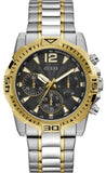 Guess Commander Chronograph Black Dial Two Tone Steel Strap Watch for Men - GW0056G4 Authentic Buy Shop Now