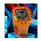 Guess Phoenix Multifunction Black Dial Orange Rubber Strap Watch For Men - GW0203G10 Authentic Buy Shop Now