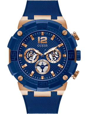 Guess Navigator Chronograph Blue Dial Blue Rubber Strap Watch for Men - GW0264G4 Authentic Buy Shop Now
