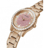 Guess Glitter Diamonds Pink Dial Rose Gold Steel Strap Watch for Women - GW0405L3 Authentic Buy Shop Now