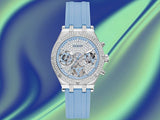 Guess Heiress Diamonds Blue Dial Blue Rubber Strap Watch for Women - GW0407L1 Authentic Buy Shop Now