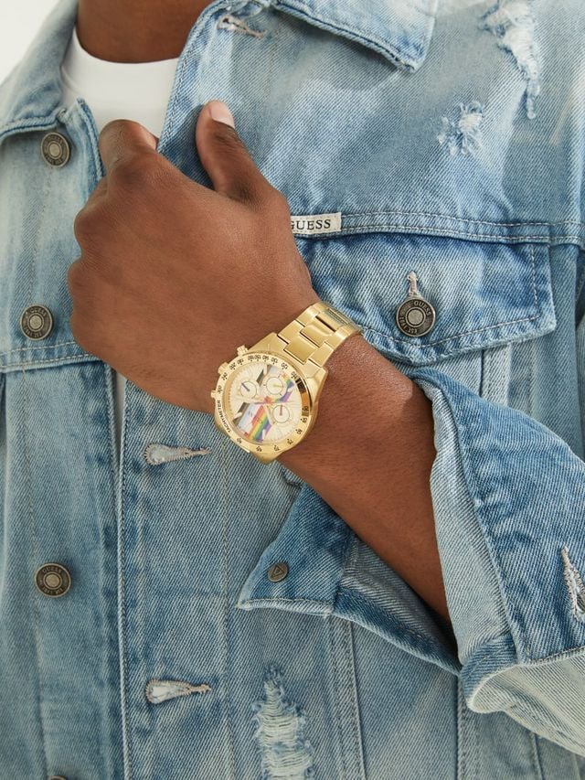 Guess Altitude Multifunction Gold Dial Gold Steel Strap Watch for Men - GW0434G1 Authentic Buy Shop Now
