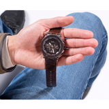Guess Edge Chronograph Brown Dial Brown Leather Strap Watch For Men - GW0492G2 Authentic Buy Shop Now