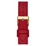 Guess Fame Quartz Gold Dial Red Leather Strap Watch For Women - GW0504L2 Authentic Buy Shop Now