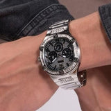 Guess Duke Glitz Black Dial Silver Steel Strap Watch For Men - GW0576G1 Authentic Buy Shop Now