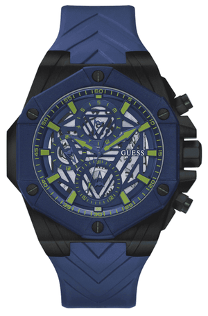 Guess Formula Multifunction Blue Dial Blue Silicone Strap Watch For Men - GW0579G3 Authentic Buy Shop Now