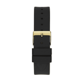 Guess Duchess Crystals Gold Dial Black Silicon Strap Watch For Women - GW0619L2 Authentic Buy Shop Now