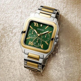 Guess Dress Chronograph Multifunction Green Dial Two Tone Steel Strap Watch For Men - GW0631G1 Authentic Buy Shop Now