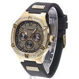 Guess Duke Crystals Black Dial Black Silicone Strap Watch For Men - GW0641G2 Authentic Buy Shop Now