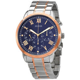 Guess Hendrix Chronograph Blue Dial Two Tone Steel Strap Watch for Men - W1309G4 Authentic Buy Shop Now