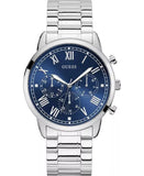 Guess Horizon Chronograph Quartz Blue Dial Silver Steel Strap Watch for Men - W0379G3 Authentic Buy Shop Now