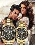 Guess BFF Multifunction Black Dial Gold Steel Strap Watch for Women - W0231L3 Authentic Buy Shop Now