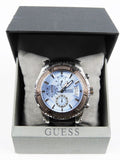 Guess Pinnacle Chronograph Quartz Blue Dial Brown Leather Strap Watch For Men - W0673G1 Authentic Buy Shop Now