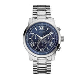 Guess Horizon Chronograph Quartz Blue Dial Silver Steel Strap Watch for Men - W0379G3 Authentic Buy Shop Now
