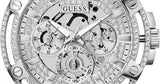 Guess King Quartz Silver Dial Silver Steel Strap Watch For Men - GW0497G1 Authentic Buy Shop Now