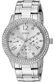 Guess Bedazzle Diamonds Silver Dial Silver Steel Strap Watch For Women - W1097L1 Authentic Buy Shop Now