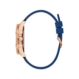 Guess Frontier DIamonds Gold Dial Blue Rubber Strap Watch For Women - W1160L3 Authentic Buy Shop Now