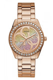 Guess G Twist Diamonds Rose Gold Dial Rose Gold Steel Strap Watch For Women - W1201L3 Authentic Buy Shop Now