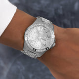Guess Frontier Diamonds Silver Dial Silver Steel Strap Watch For Women - W1156L1 Authentic Buy Shop Now