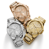 Guess Frontier Diamonds Rose Gold Dial Rose Gold Steel Strap Watch For Women - W1156L3 Authentic Buy Shop Now